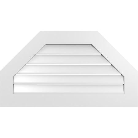 Ekena Millwork Octagonal Top Surface Mount PVC Gable Vent: Functional, w/ 3-1/2"W x 1"P Standard Frame, 36"W x 20"H GVPOT36X2001SF